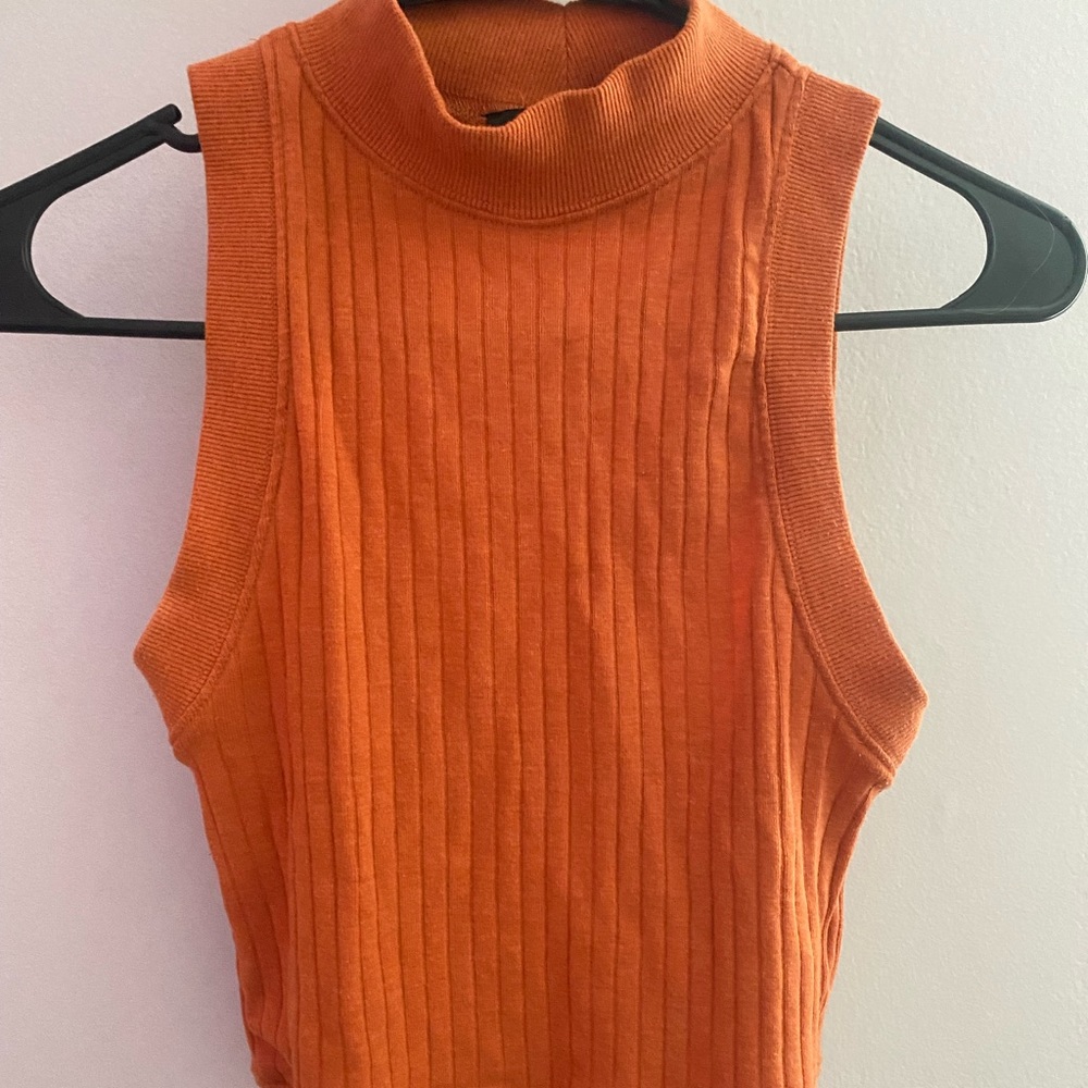 Orange turtle neck tank